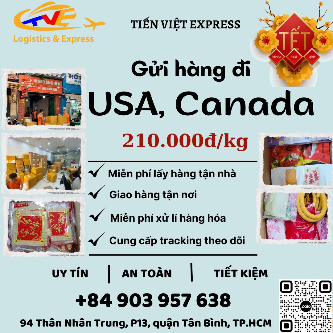 Gửi hàng đi USA, Canada - Tiến Việt Express